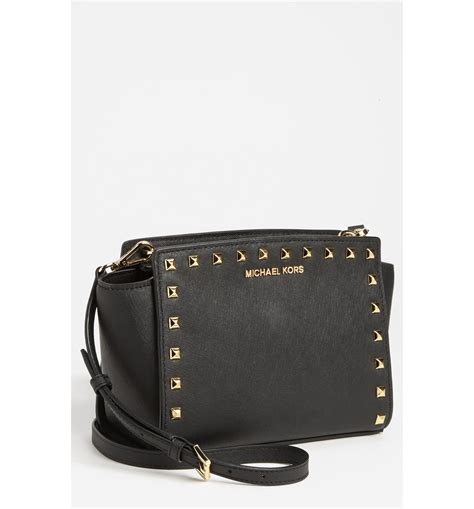 michael kors selma studded ballet|Selma Medium Saffiano Leather Crossbody Bag .